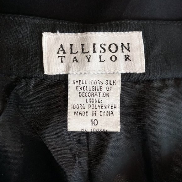 Women's Silk Ankle Pants Metallic Stitch Champagne Glass Size 10 Poly lined - Picture 12 of 13